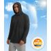 Magcomsen Men's UV Protection Shirt - UPF 50+ Long Sleeve Hooded Rashguard Fast Drying Sport Shirt Thumb Hole Black XXL - Buy Online on GoSupps.com