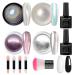 GZMAYUEN Chrome Nail Powder Kit Holographic Unicorn Nail Powder Aurora Mermaid Iridescent Nail Powder Sliver and Rose Gold Metallic Mirror Effect Nail Powder Manicure Art Set 1