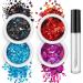 4 Box Fantasy Glitter Sequined Irregular Face Body Glitter Set Cosmetic Body Glitter Accessories for Festival Makeup Eyes Set of 3