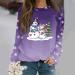 Shop Women's Christmas Sweater - Santa Claus Pullover Long-Sleeved Ugly Moose Print Festive Tops in 3XL Purple - Buy Online on GoSupps.com