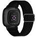 UHKZ Stretchy Nylon Bands Compatible with Fitbit Versa 3/Fitbit Sense for Women Men,Adjustable Breathable Fabric Sport Elastic Wristband for Fitbit Versa Smart Watch,Black