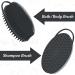 Avilana Exfoliating Silicone Body Scrubber & Scalp Massager - 2 in 1 Bath Brush, Easy to Clean, Hygienic & Long Lasting - Black - Buy Online on GoSupps.com