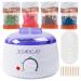Waxing Kit for Women Men, Wax Warmer Hair Removal Kit with 4 Packs Hard Wax Beans, Painless Wax Melt Warmer with 10 Wax Applicator Sticks, At Home Waxing Kit for Sensitive Skin, Eyebrow, Armpit, Bikini, Brazilian