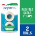 Nexcare Flexible Clear Tape - Tough & Stretchy Design - 1-Inch x 10-Yards - Pack of 2 - Buy Online on GoSupps.com