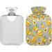 Naanle Banana Lemon Avocado Hot Water Bottle - 1L Transparent Thermal Bottle for Bed & Pain Relief | Warm & Steady Heat Therapy - Buy Online on GoSupps.com