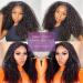 22 Inch Curly Lace Front Wig Human Hair 13x4 Pre Plucked with Baby Hair - 180 Density Brazilian Deep Curly Transparent Lace Frontal Wig for Black Women - Buy Online on GoSupps.com
