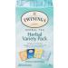 Twinings Herbal Variety Pack Individually Wrapped Tea Bags | Naturally Caffeine-Free | Includes Lemon Mandarin Orange Camomile & Goodnight Blends | 20 Count (Pack of 6) | Enjoy Hot or Iced Variety Pack 20 Count (Pack of 6) - Buy Online on GoSupps.com