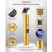 Qhou T-Blade Hair Trimmer for Men - Cordless, Zero Gapped, Rechargeable Beard Shaver with LED Display - Gold - Buy Online on GoSupps.com