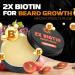 Buy 2X Biotin Beard Balm - Vegan Leave-In Conditioner & Moustache Wax | Facial Hair Moisturizer & Strengthener with Castor Oil - 2 Oz - Buy Online on GoSupps.com