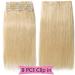 Clip In Real Hair Extensions - Double 8 Parts Heat Resistant Straight Light Blonde #613 (16/40cm 130g) - Shop Now! - Buy Online on GoSupps.com