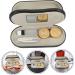 Portable 2-in-1 Glasses Case & Contact Lens Holder with Mirror | Oatipho Compact Organizer Set | Travel PU Leather 15.8x7.4cm - Buy Online on GoSupps.com