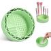 LELE LIFE Makeup Brush Cleaner Mat with Drying Rack Silicone Makeup Brush Cleaning Mat Scrubber Bowl Make Up Brush Cleaner Pad for Cosmetic Brushes Green