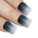 False Nails Bling Art Black Green Gel Ombre French Squoval 24 Fake Middle Tips