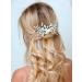 Barogirl Wedding White Flower Hair Comb Clip Crystal Bride Hair Piece Bridal Hair Accessories for Women