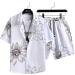 Men's Tropical Hawaiian Shirt and Shorts Set - Summer Beachwear, Regular Fit, Drawstring Waist, Button Down Shirt, Pockets - Small Size - Buy Online on GoSupps.com