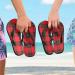 Buy Mnsruu Black and Red Checked Christmas Flip-Flops | XXL Multi-Colored Sandals for Home Hotel Spa & Travel - Unisex Comfort - Buy Online on GoSupps.com
