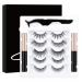 Magnetic SL Magnetic Eyelashes with Eyeliner Kit 3D Magnetic Eyelashes Natural Look Waterproof Reusable Fake False Eyelashes Magnetic Wispy Lashes Black Long-Lasting Magnetic Eyeliner Pencil No Glue 13 Piece Set