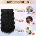 DeeThens Black Wavy Clip in Hair Extensions for Women - 3pc Synthetic Hairpiece, 20 Inch Invisible Wavy Clip Extensions - Black - Buy Online on GoSupps.com