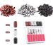 Luckaide grinding sleeve nail cutter 300 pieces nail miller attachments 6 pieces grinding cap nail miller 80/120grit nail miller grinding sleeve bits for nail miller for manicure pedicure nail care 300 pieces white+black+red grinding sleeve