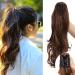Sego 45cm ponytail hair extension ponytail hair part braid clip in extensions voluminous claw on synthetic hair wavy white brown "(45cm) -140g lured white brown