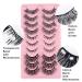 Buy Uranian Glitter Faux Mink Eyelashes - 10 Pairs Fluffy Wispy Luxury Rhinestone False Lashes for Women - Natural Look & Thick Lash Clusters - Buy Online on GoSupps.com