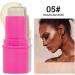 Highlighter Makeup Stick - Face Makeup Stick For Easy Application - Long-Lasting Creamy Makeup Stick For Face And Cheeks Blush For Women Girls Hersil 05# - Buy Online on GoSupps.com
