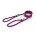 Ancol Viva Reflective Rope and Real Leather Slip Lead. 150x 0.8cm. PURPLE Purple 150 cm x 0.8 cm (Pack of 1)
