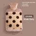 1.8L Large Rubber Hot Water Bottle with Cover - Khaki Dots | Relieve Menstrual Cramps & Pain - Buy Online on GoSupps.com