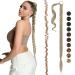 Fine braid extensions ponytail extension with hair tie 75 cm long ponytail braided art hair hair extension hair for a simple horsepower braid braid for women ashblond 75 cm ashblond