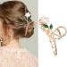 Lusofie Flower Metal Hair Claws Lily Claw Clips Flower Medium Large Hair Claws for Thick Hair Strong Hold Metal Jaw Clips Valentines Hair Accessories for Women White Lily