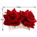 Iwobi Ladies Rose Flower Hair Clip - Elegant Bridal Hair Jewelry for Weddings Parties Halloween & Masquerades (Red) - Buy Online on GoSupps.com