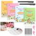 Finetoknow 4 pieces magical booklet German magical exercise books for children groove calligraphy reusable writing booklet practice booklet with writing aid for pen children 26 * 18.5cm