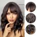 14-Inch Curly Black Bob Wigs | Heat-Resistant Synthetic Shoulder-Length Wavy Brown Wigs for Women - Perfect for Daily Cosplay - Buy Online on GoSupps.com