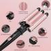 5 in 1 Curling Wand Set - Fast Heating Thermal Brush with 4 Interchangeable Ceramic Barrels Includes Glove & Clips for Perfect Curls - Buy Online on GoSupps.com