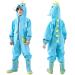 Fewlby Kids Puddle Suit Rain Suit Boys Girls All in One Waterproof Overalls Toddler Muddy Suit Hooded Raincoat Rainwear Cartoon Romper XL Size 5-6 Years XL/5-6 Years Blue