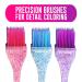 Colortrak Mini Glitter Trio Brush & Bowl Set - Colorful Feather Bristle Brushes & Stackable Color Bowls - Set of 3 - Buy Online on GoSupps.com