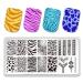 Leopard Print Stainless Steel Nail Stamping Plate for Summer - Cat, Stars, and Floral Patterns - Nail Art Stencil Tool (113) - Buy Online on GoSupps.com