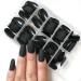 240pc Kids Short Coffin Matte Black Press-On Nails - Full Cover Ballerina False Nails for Girls with Adhesive Tabs - Buy Online on GoSupps.com