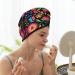Hair Towel Wrap - Fast Drying Towel Turban with Button | Colorful Floral Embroidery | International Shipping - Buy Online on GoSupps.com