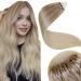 Laavoo real hair extensions with microring balayage blond bonding extensions real hair 1g/s invisible extensions real hair microring aschblond ombre platinumblond 45cm 50s #nordic 45 cm 3.26micro #nordic
