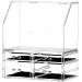Cq acrylic Cosmetic Display Cases With LId Dustproof Waterproof for Bathroom Countertop Stackable Clear Makeup Organizer and Storage With 4 Drawers,Set of 2 Clear 4 drawers With Dust Top