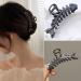 Gunmetal Fishbone Metal Hair Claw Clip - Elegant, Strong Hold for Thick/Thin Hair - Stylish Accessory for Women - Large Size - Buy Online on GoSupps.com