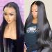 UNICE Undetectable 13x4 HD Lace Front Wigs Human Hair Bleached Knots for Black Women 10A Brazilian Virgin Hair Straight Real HD Lace Front Wig Pre Plucked with Baby hair 150% Density (26 inch) 26 Inch HD Lace Frontal Wig
