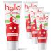 Hello Natural Apple Flavor Kids Fluoride Free Training Toothpaste, For Kids Age 2 Months to 3 Years, Safe to Swallow for Baby and Infants, Vegan, SLS Free, Gluten Free, 1.5 ounce (Pack of 4) 4 pastes