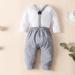 Haokaini Baby Boy 1st Birthday Bow Tie Romper Cake Smash Outfit Grey 9-12 Months - Buy Online on GoSupps.com
