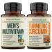 Vimerson Health Men's Multivitamin + Turmeric Curcumin with Black Pepper Extract Bundle. Joint and Immune Support Discomfort Relief Balanced Inflammation Antioxidant Properties for Him
