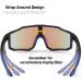 Feizedy Sport Sunglasses for Men & Women - UV400 Protective Cycling & Running Glasses for MTB Racing - Raddy Rapids B2388 Blue - Buy Online on GoSupps.com