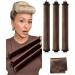 Little Velvet Overnight Blowout 3 Rods Heatless Hair Curler to Sleep in Satin Heatless Curls No Heat Hair Rollers for Short Hair Blowout Look Long Hair Styling Tools Brown