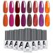 AILLSA Gel Nail Polish Set Red, Glitter Gel Nail Polish Kit, Orange Purple Nail Polish Set, Soak Off UV Gel Polish Kit 2022 Spring Summer, Nail Art Manicure Holiday Gifts Set for Women Girls 8 Colors Berry Red