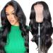 Lace Front Wigs Human Hair Body Wave 4x4 Lace Closure Wigs for Black Women Pre Plucked 150% Density Brazilian Lace Front Closure Wigs Human Hair Natural Black for Black Women 16 Inch 4x4 body wave wig 16 Inch